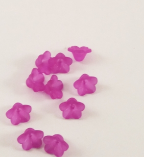 Set de 10 flori din plastic, violet mat, 8*12mm