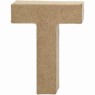 Litera "T", 3D, din papier-mache, 10cm