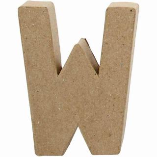 Litera "W", 3D, din papier-mache, 10cm