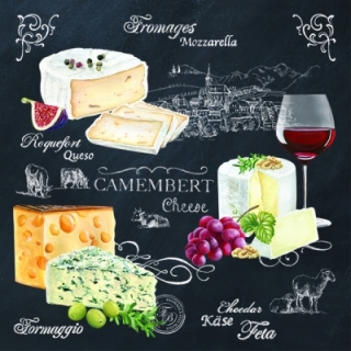 Servetel decorativ 'World of cheese', 33cm