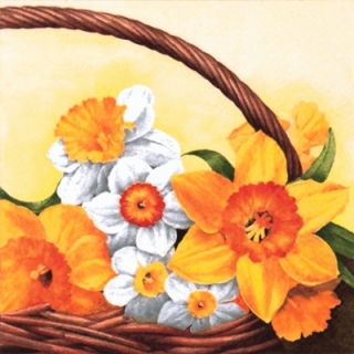 Servetel decorativ 'Daffodil basket', 33cm