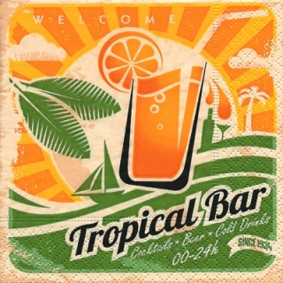 Servetel decorativ 'Tropical bar', 25cm