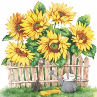 Servetel decorativ 'Sunflowers garden', 33cm