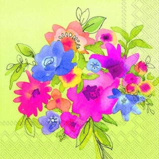 Servetel decorativ 'Gift flowers green', 25cm