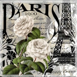 Servetel decorativ 'Paris 1900', 33cm