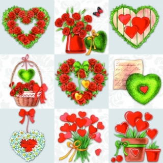 Servetel decorativ ”Loving hearts”, 33cm