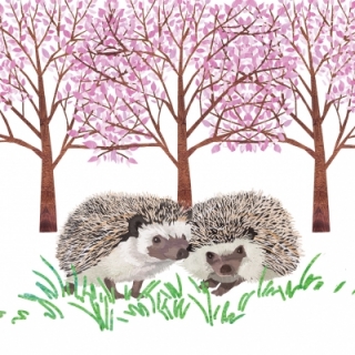 Servetel decorativ "Hyde-Park hedgehogs", 33cm