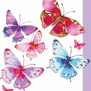 Servetel decorativ 'Aquarell butterflies', 25cm