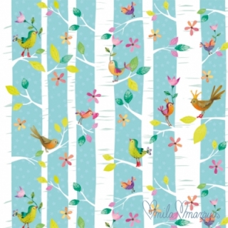 Servetel decorativ 'Birds twitters', 33cm