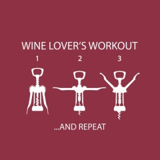 Servetel decorativ 'Wine lovers workout', 25cm