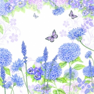 Servetel decorativ 'Purple wildflowers', 33cm