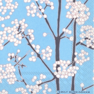 Servetel decorativ 'White berries', 33cm