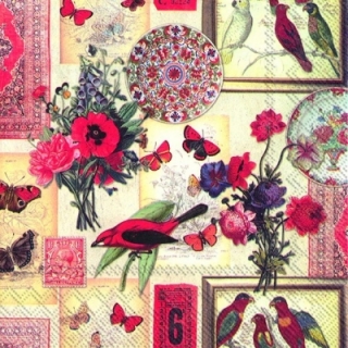 Servetel decorativ 'Exotic collage', 33cm