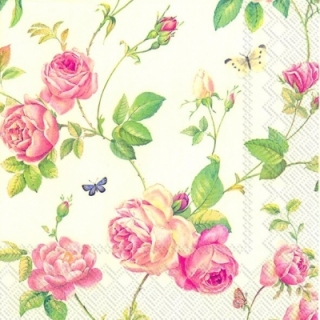 Servetel decorativ 'New rambling rose', 25cm