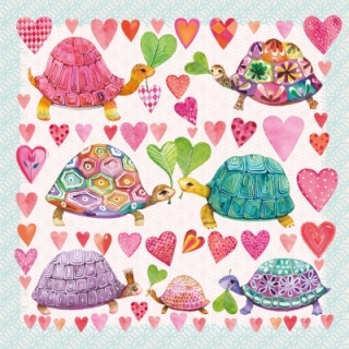 Servetel decorativ 'Turtles in love', 33cm