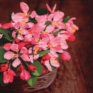Servetel decorativ 'Spring flower in basket', 33cm