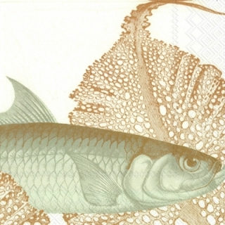 Servetel decorativ 'Skinny fish gold', 33cm