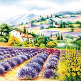 Servetel decorativ 'Lavender fields', 33cm