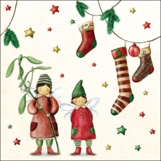 Servetel decorativ 'Christmas fairies', 33cm