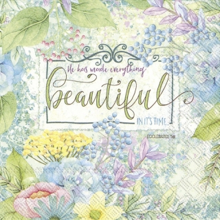 Servetel decorativ 'Everything beautiful', 33cm