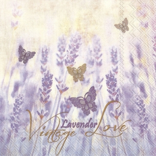 Servetel decorativ 'Vintage lavender', 33cm