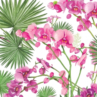 Servetel decorativ 'Orchids and palms', 33cm