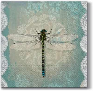 Servetel decprativ 'Romantic dragonfly', 33cm