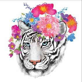 Servetel decorativ 'Flora tiger', 33cm