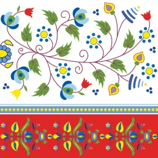 Servetel decorativ 'Painted folk pattern', 33cm