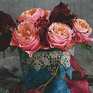 Servetel decorativ 'Roses of autumn', 33cm