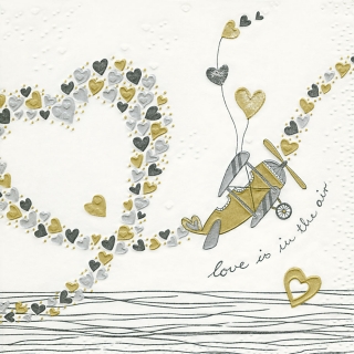 Servetel decorativ 'Love is in the air', 33cm