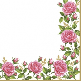 Servetel decorativ 'Rose border', 33cm