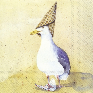 Servetel decorativ 'Funny seagull ice', 33cm