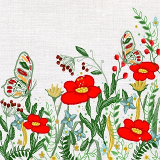 Servetel decorativ 'Poppies', 33cm
