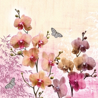 Servetel decorativ 'Orchids orient', 25cm