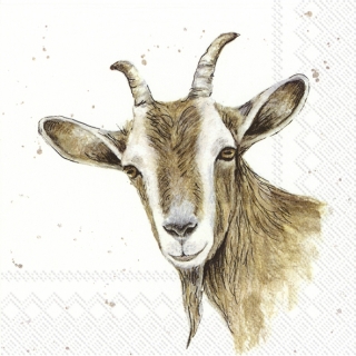 Servetel decorativ 'Farm friends goat', 33cm