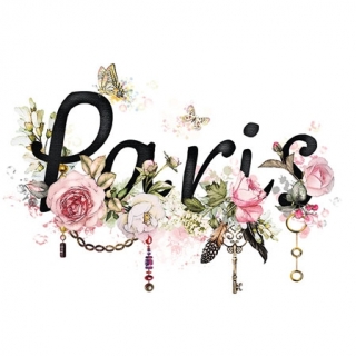 Servetel decorativ 'Paris bloom', 25cm