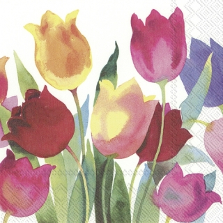 Servetel decorativ 'Powerful tulips', 33cm
