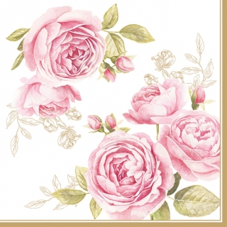 Servetel decorativ 'Delicate roses', 33cm