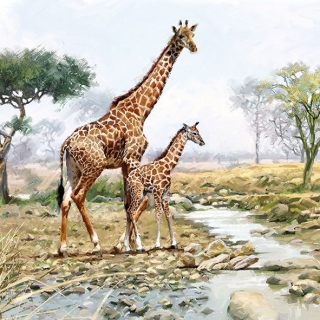 Servetel decorativ 'Giraffes', 33cm