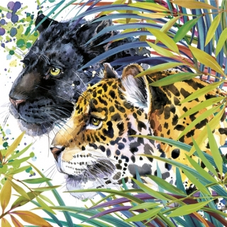 Servetel decorativ 'Wild cats', 33cm