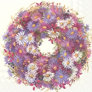 Servetel decorativ 'Wreath lilac', 33cm