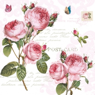 Servetel decorativ 'Romantic roses', 33cm