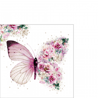 Servetel decorativ 'Butterfly flower', 25cm