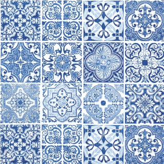 Servetel decorativ 'Blue tiles new', 33cm