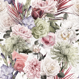 Servetel decorativ 'Smukke blomster',33cm