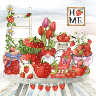 Servetel decorativ 'Strawberry home', 33cm