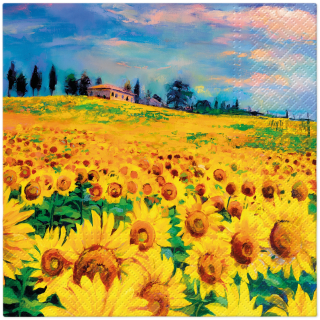 Servetel decorativ 'Painted sunflowers', 33cm