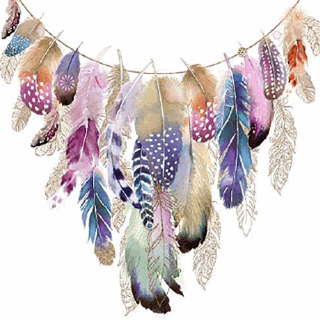 Servetel decorativ 'Collier des plumes', 33cm