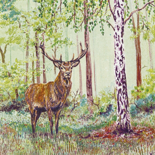 Servetel decorativ 'Wild deer', 33cm